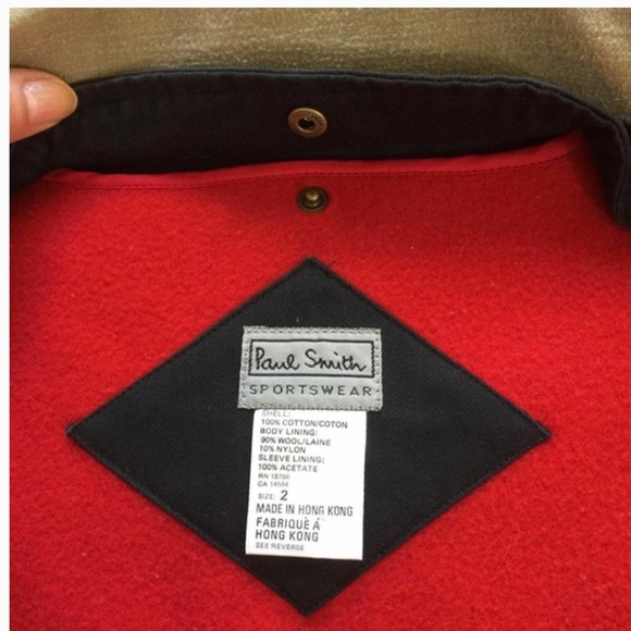 Paul Smith Black Cotton Bomber Jacket Fully Lined Removable Wool Lining Men - Picture 5 of 6